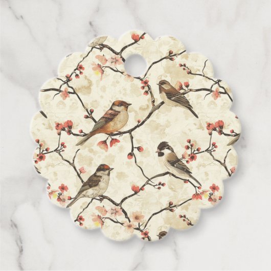 Bloesem en lied bedankjes labels (Voorkant)