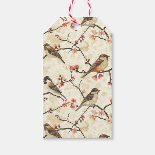 Bloesem en lied cadeaulabel (Voorkant)