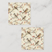 Bloesem en lied vierkante visitekaartje (Voorkant / Achterkant)