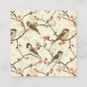 Bloesem en lied vierkante visitekaartje (Achterkant)