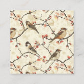 Bloesem en lied vierkante visitekaartje (Voorkant)