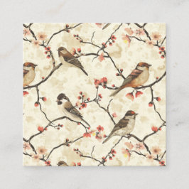 Bloesem en lied vierkante visitekaartje