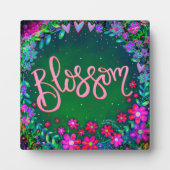 Bloesem Groen Roze Bloemen Leuk Inspirerend Ezel Fotoplaat (Voorkant)