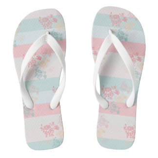 Bloesem groen-roze teenslippers