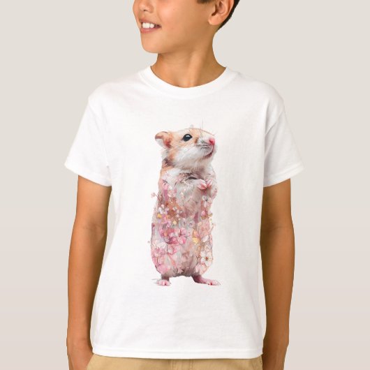 Bloesem Hamster Aquarel Kinderen T-shirt (Voorkant)