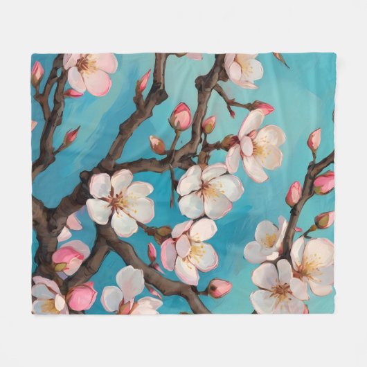 Bloesem in de Lente Fleece Deken (Voorkant (Horizontaal))
