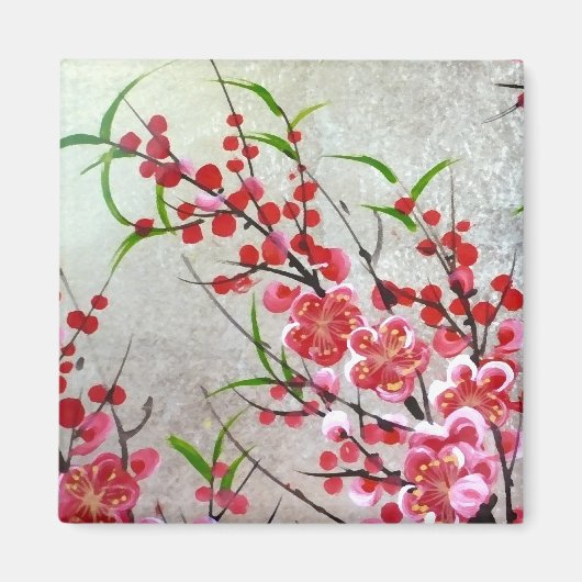 Bloesem in goud magneet (Voorkant)