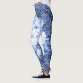 Bloesem in stijl! Chique blauwe bloemenprint Leggings (Links)