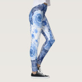Bloesem in stijl! Chique blauwe bloemenprint Leggings (Rechts)