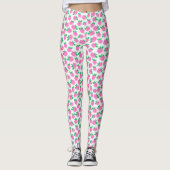 Bloesem in stijl Schattige Bloemen en Roze Rozen W Leggings (Voorkant)