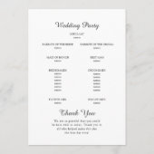 Bloesem katoenen bloem. Botanische bruiloft Programmakaart (Achterkant)