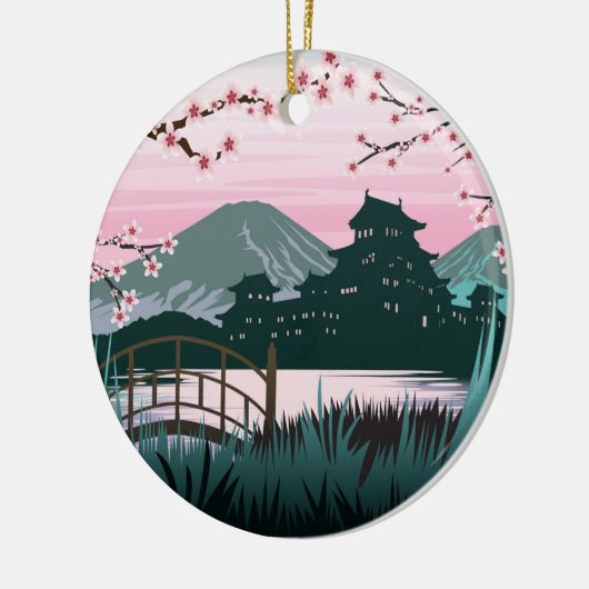 bloesem keramisch ornament (Links)