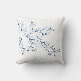 Bloesem Kersenbloesems Blauw Wit Kussen