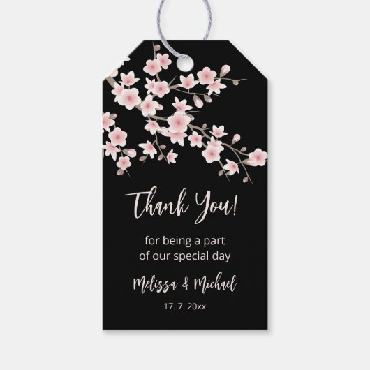 Bloesem Kersenbloesems Dank Je Cadeaulabel (Voorkant)