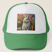 Bloesem Konijn & Wortel Patch Trucker Hoed  Pet (Voorkant)