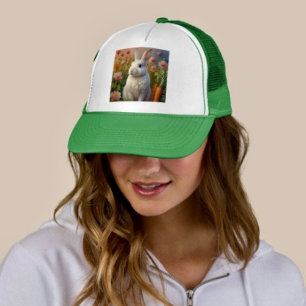 Bloesem Konijn & Wortel Patch Trucker Hoed  Pet