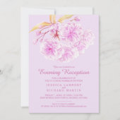 Bloesem lente licht paarse avondreceptie kaart (Voorkant)