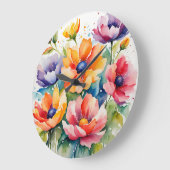 Bloesem Levendige Waterverf Bloemen Grote Klok (Hoek)