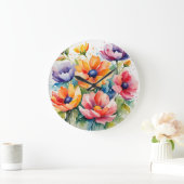 Bloesem Levendige Waterverf Bloemen Grote Klok (Huis)