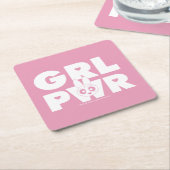 Bloesem: Meisjeskracht Kartonnen Onderzetters (Schuin)