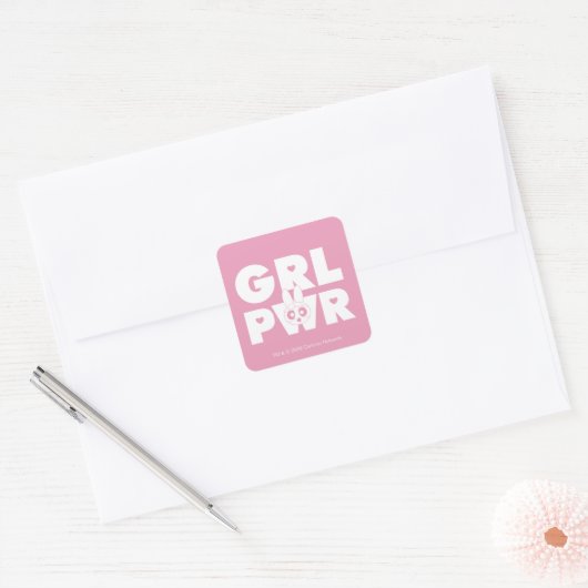 Bloesem: Meisjeskracht Vierkante Sticker (Envelop)