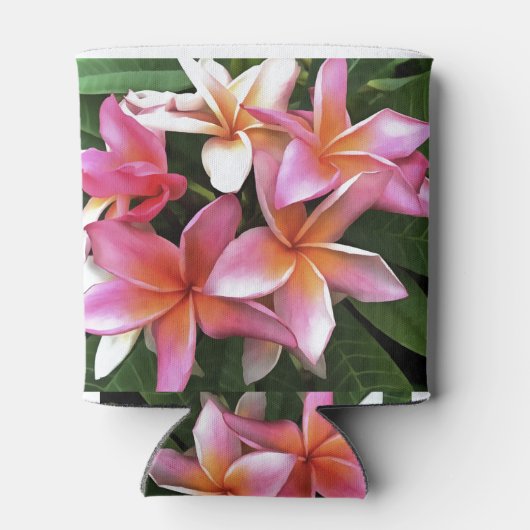 bloesem met Bleek roze Frangipani Blikjeskoeler (Achterkant)