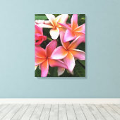 bloesem met Bleek roze Frangipani Canvas Afdruk (Insitu (Houten vloer))