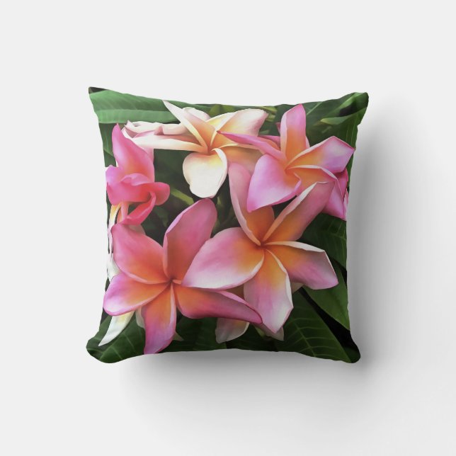 bloesem met Bleek roze Frangipani Kussen (Voorkant)