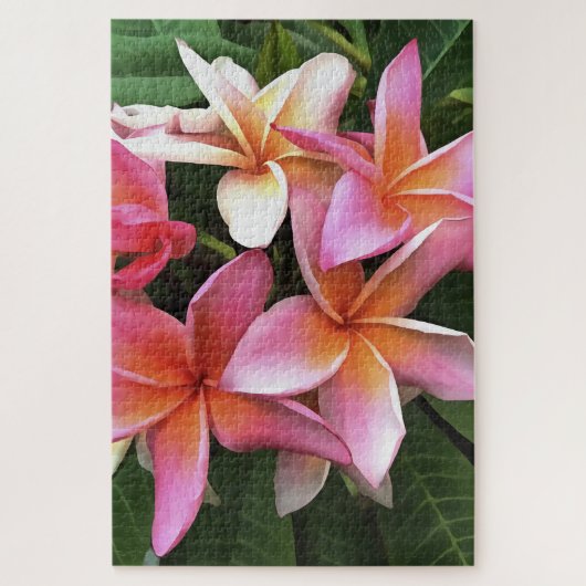 bloesem met Bleek roze Frangipani Legpuzzel (Verticaal)