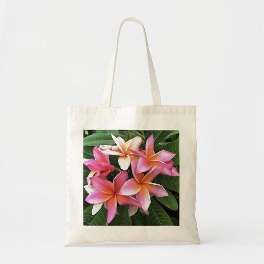 bloesem met Bleek roze Frangipani Tote Bag (Voorkant)