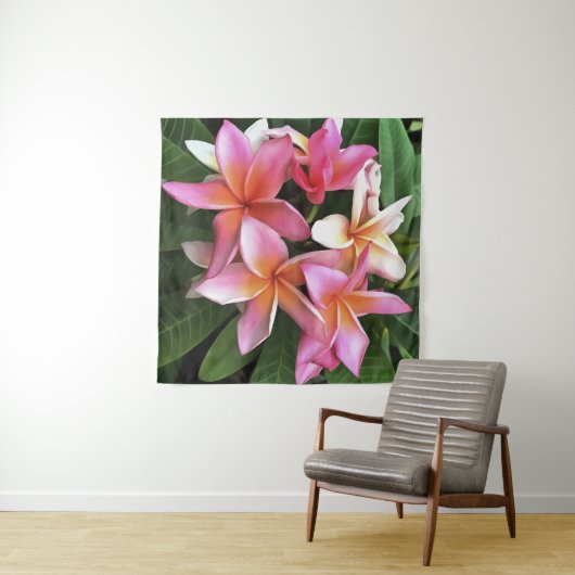 bloesem met Bleek roze Frangipani Wandkleed (In Situ (horizontaal))