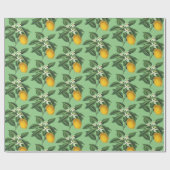  bloesem met botanische lonten cadeaupapier (Vlak)