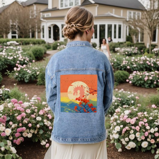 BLOESEM NATUUR BERG DRAGON DENIM JACKET (Huwelijk Achterkant)
