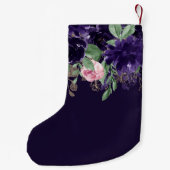 bloesem | Paarse en roze roos bloemboeket Kleine Kerstsok (Achterkant)