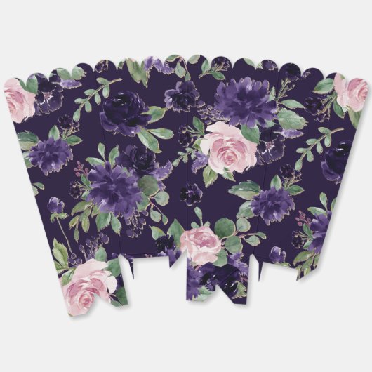 bloesem | Paarse en roze roos bloemmotief Bedankdoosjes (Ongevouwen)