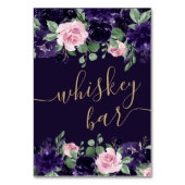 bloesem | Paarse en roze Rose Whiskey Bar Kaart (Achterkant)
