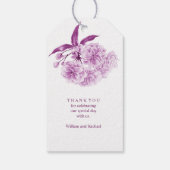 Bloesem paarse mauve bloem waterverf geschenk labe cadeaulabel (Achterkant)