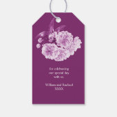 Bloesem paarse mauve bloem waterverf geschenk labe cadeaulabel (Achterkant)