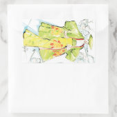 bloesem rechthoekige sticker (Tas)