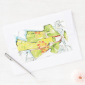 bloesem rechthoekige sticker (Envelop)