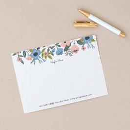  bloesem roze en blauw Floral Lijst & noten Notitiekaartje