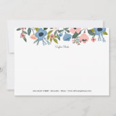  bloesem roze en blauw Floral Lijst & noten Notitiekaartje (Voorkant)