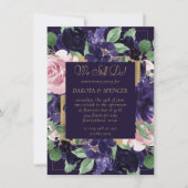 bloesem | Roze en Paarse krans Jubileum Kaart (Voorkant)