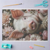 Bloesem Snuit Varken Roze Bloemen Decoupage Tissuepapier (Craft)