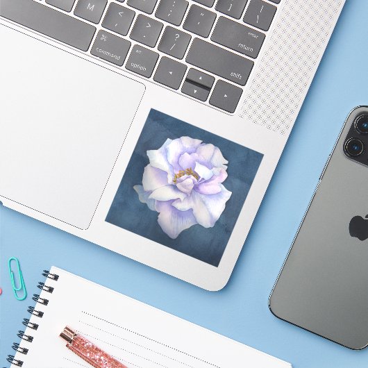 bloesem sticker (Laptop met iPhone)