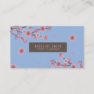 Bloesem van botanische kersenbloesem Roze Kunst Visitekaartje