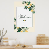 Bloesem van de citroenbloem sierlijke welkom poster (Keuken)