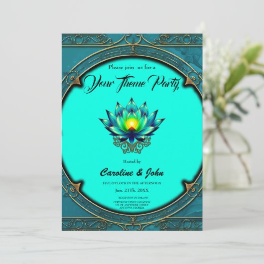 Bloesem van Elegantie, Mystieke Lotus. Kaart (Staand voorkant)