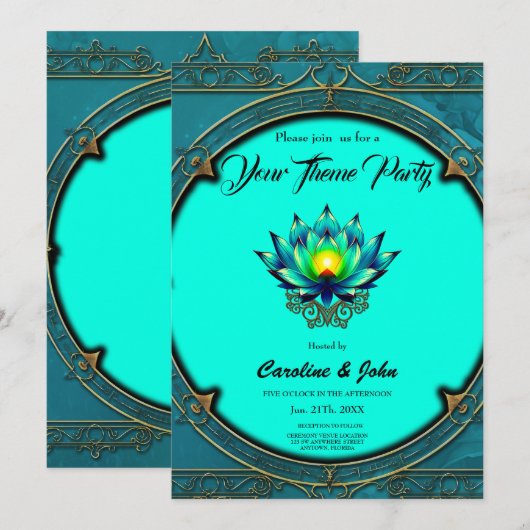 Bloesem van Elegantie, Mystieke Lotus. Kaart (Voorkant / Achterkant)