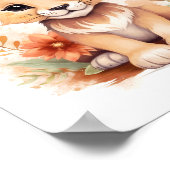 Bloesem Versierde Leeuw welp Kwekerij Poster (Hoek)